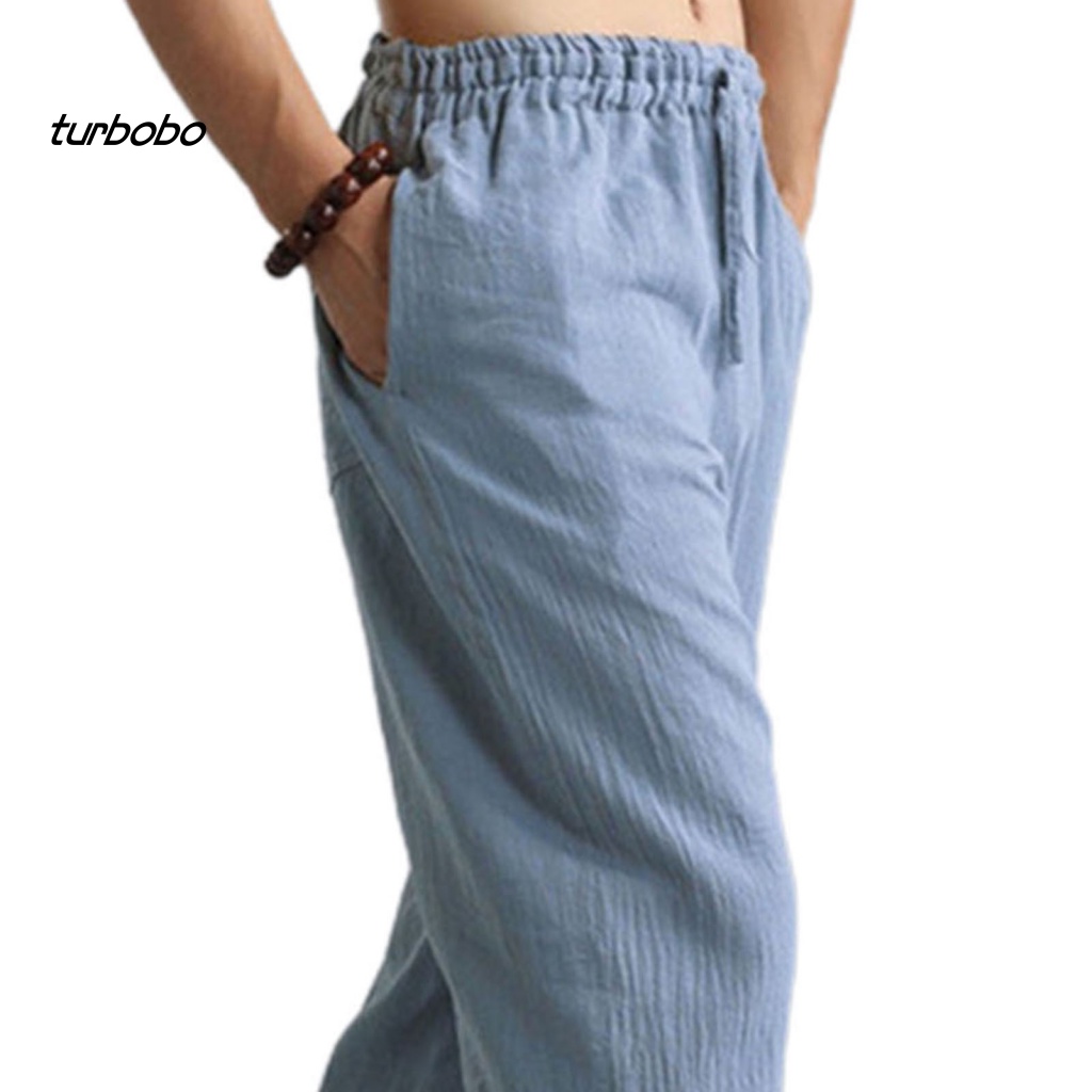 Quần Dài Mỏng Màu Trơn Lưng Thun Co Giãn Thoáng Khí Thời Trang Đường Phố Cho Nam