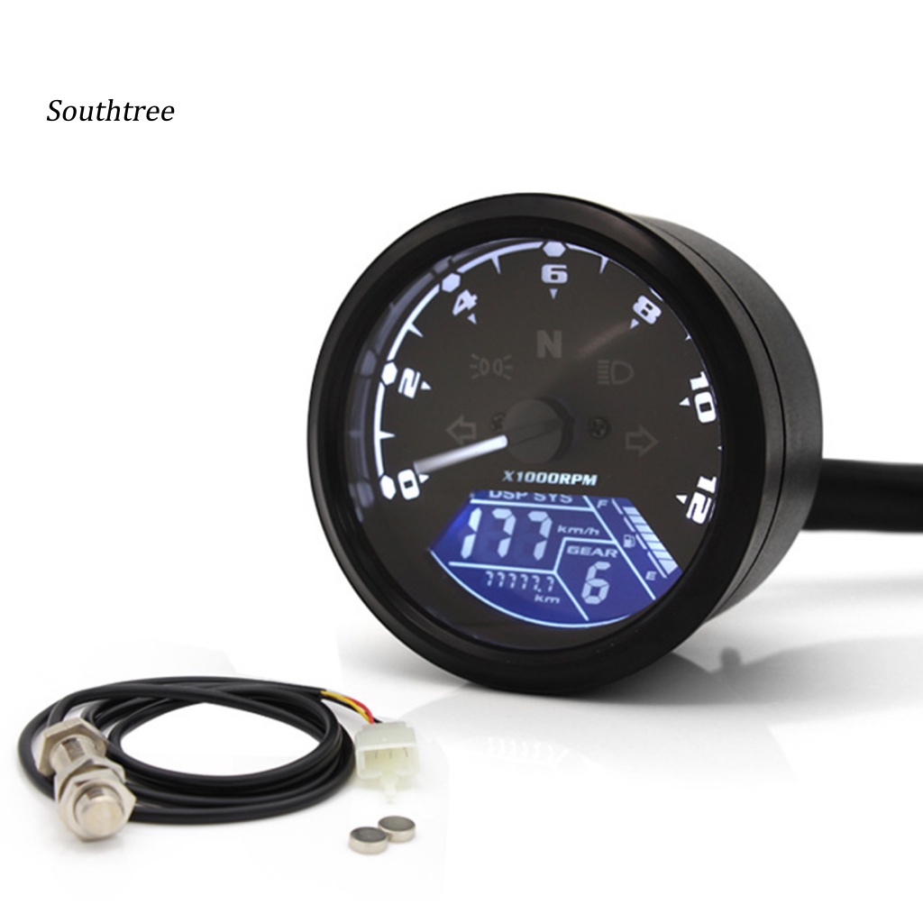 Đồng Hồ Đo Tốc Độ Dầu Màn Hình LED LCD 12V Cho Xe Mô Tô