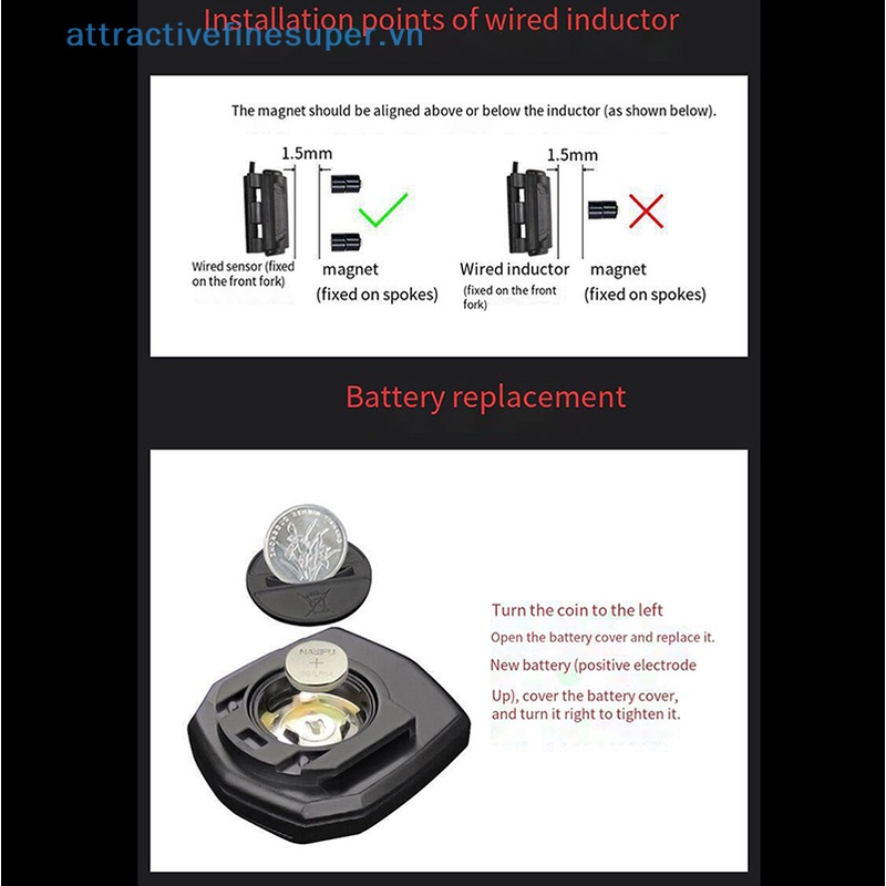 Đồng Hồ Đo Tốc Độ Xe Đạp Màn Hình LCD Chống Thấm Nước AFS