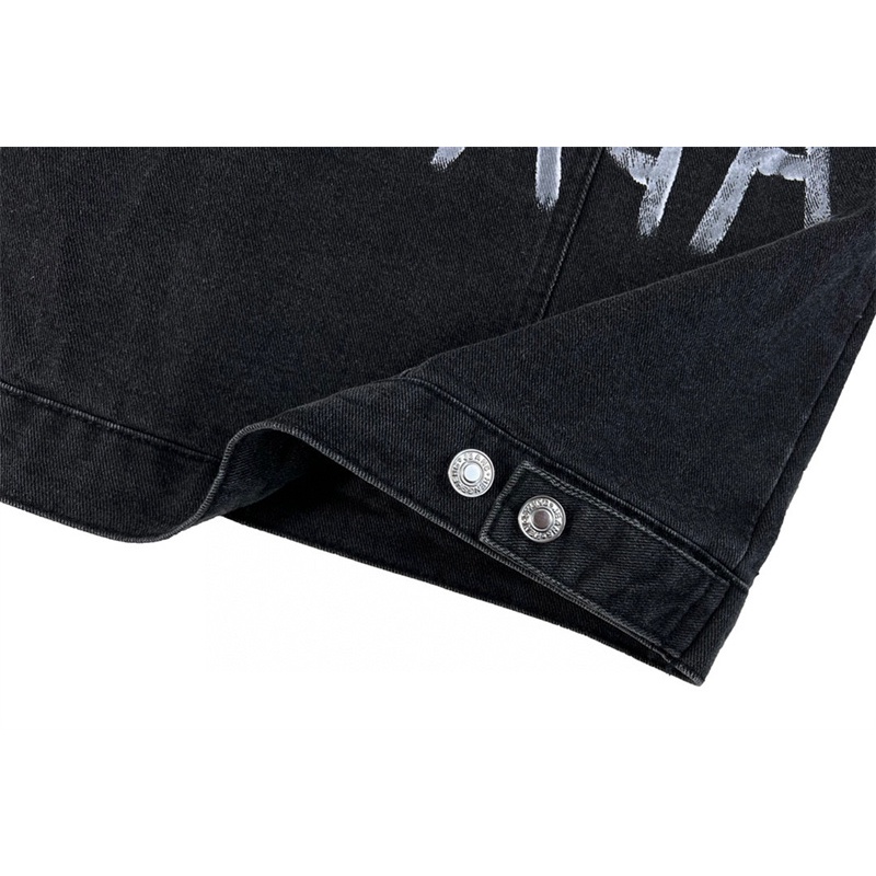 Áo Khoác Jean Họa Tiết Graffiti Vintage Thời Trang