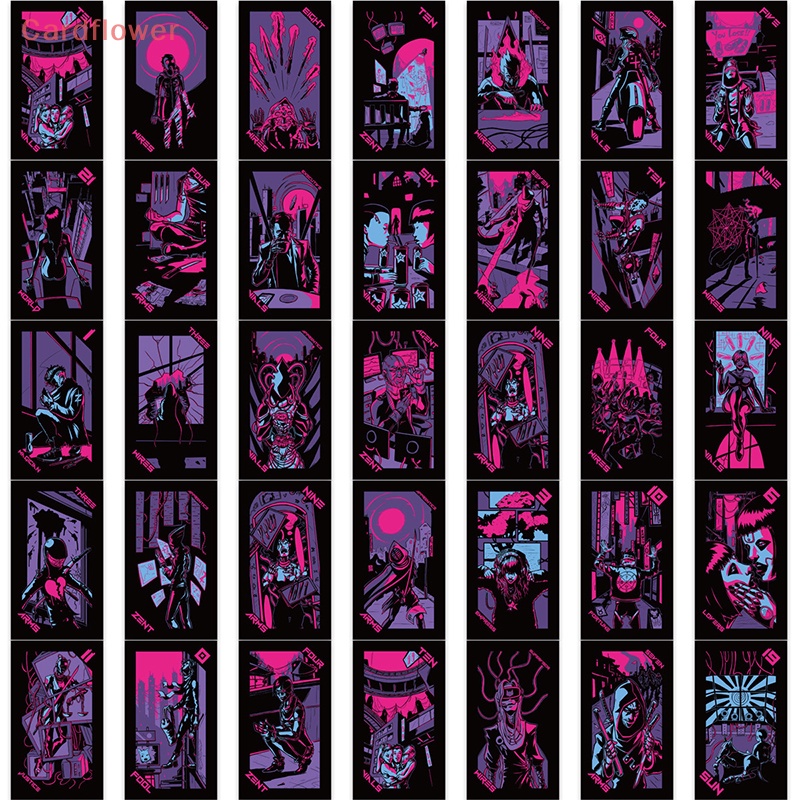 Bộ 72 Miếng Dán Trang Trí Hình Cyberpunk Độc Đáo Mới