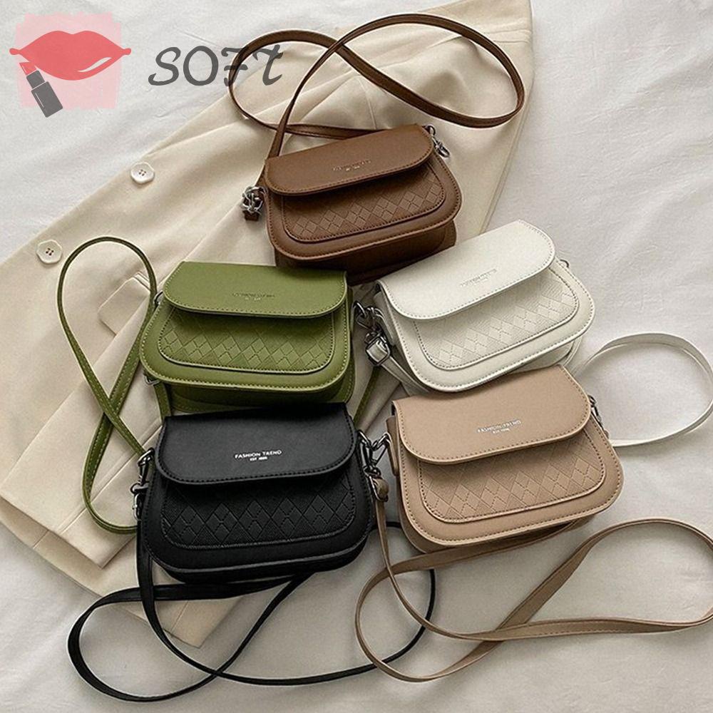 SOFTNESS Túi Đeo Chéo Vai Bằng Da PU Màu Trơn Sành Điệu Dành Cho Đi Du Lịch