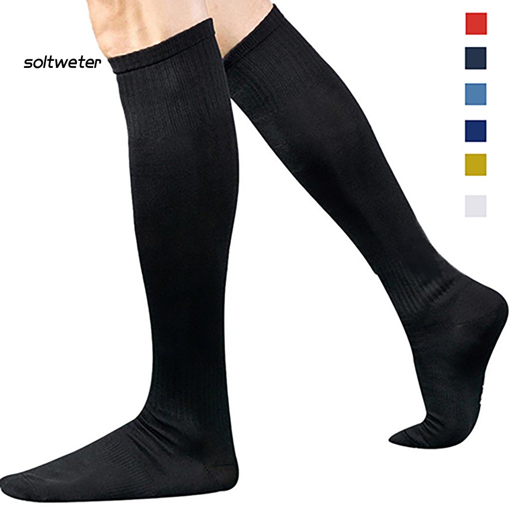 1 Đôi Tất Thể Thao Dài Qua Gối Màu Sắc Trơn Thấm Hút Mồ Hôi Tốt Chất Lượng Cao Cho Nam