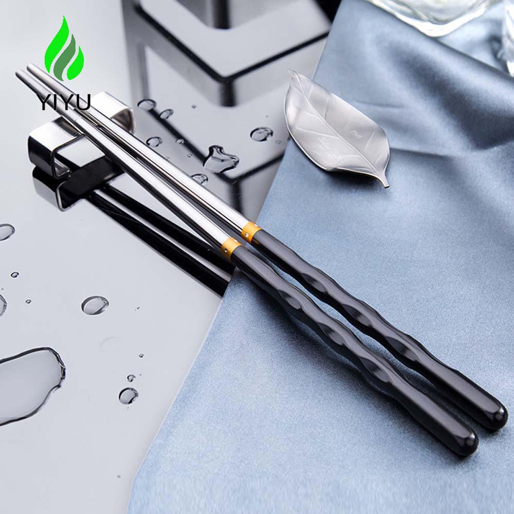 YIYU Đũa Ăn Kim Loại 23cm Xinh Xắn Tiện Lợi