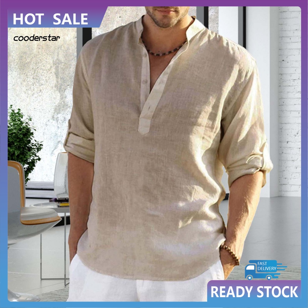 Áo nam Dài Tay Cổ Chữ V Màu Sắc Thanh Lịch