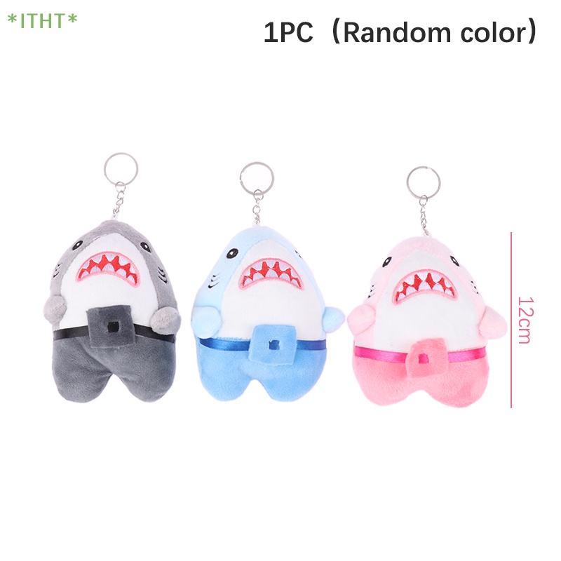 1 Móc Khóa Hình Cá Mập Nhồi Bông Răng To Sáng Tạo Cho Ba Lô / Túi Xách Mới