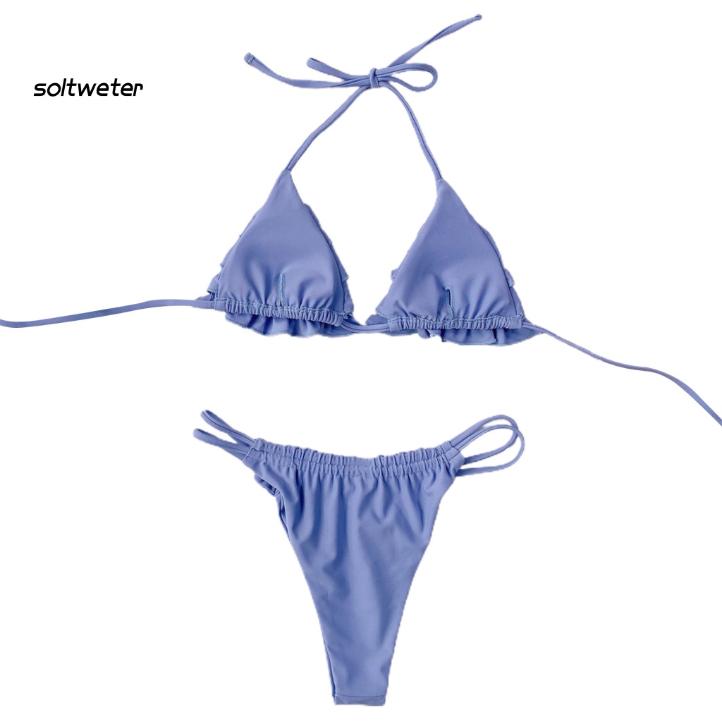 Bộ Bikini 2 Mảnh Màu Sắc Thời Trang Gợi Cảm Cho Nữ