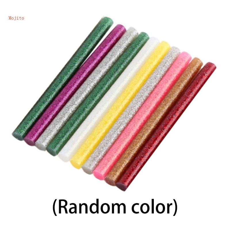 Set 10 Thanh Keo Nóng Chảy Màu Sắc Lấp Lánh Trang Trí Nghệ Thuật DIY