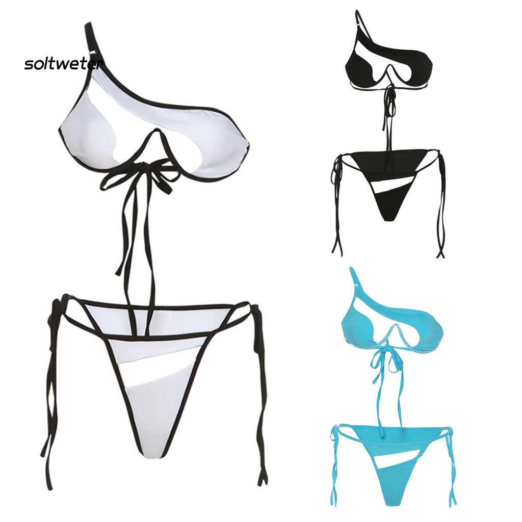 Bộ Bikini 2 Mảnh Phối Lưới Lưng Cao Có Thể Điều Chỉnh Quyến Rũ Cho Nữ