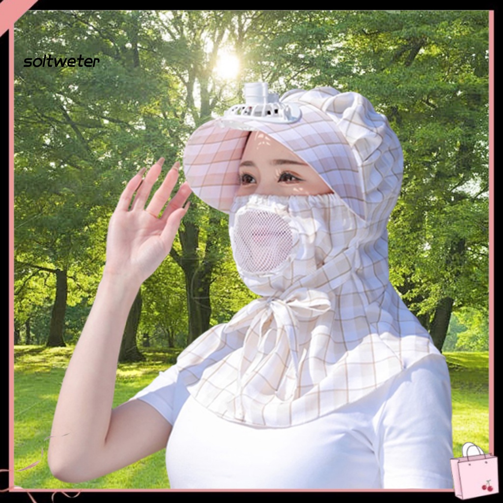 Quạt Điện Đội Đầu Thoáng Khí Chống Nắng Có Thể Sạc Lại Cho Nữ