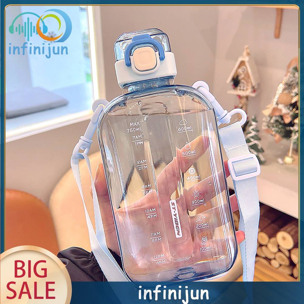 Bình Nước Trong Suốt 750ML Có Thể Điều Chỉnh Kích Cỡ