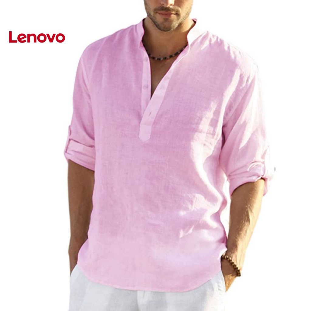 Áo Sơ Mi Nam Dài Tay Cổ Chữ V Màu Sắc Thanh Lịch