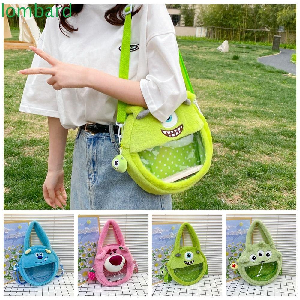 LOMBARD Túi Đeo Chéo Trong Suốt Cỡ Lớn Họa Tiết Hoạt Hình Phong Cách Nhật Bản Xinh Xắn