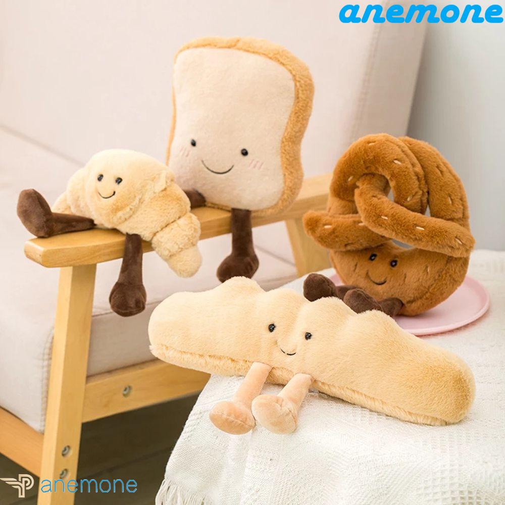ANEMONE Đồ Chơi Nhồi Bông Hình Bánh Mì Nướng Hoạt Hình Dành Cho Bé Gái