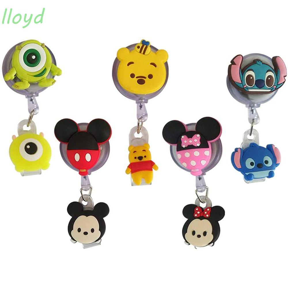 LLOYD Kẹp Giữ Thẻ ID / Thẻ ID Bằng Silicon Họa Tiết Hoạt Hình Dễ Thương Có Thể Thu Gọn