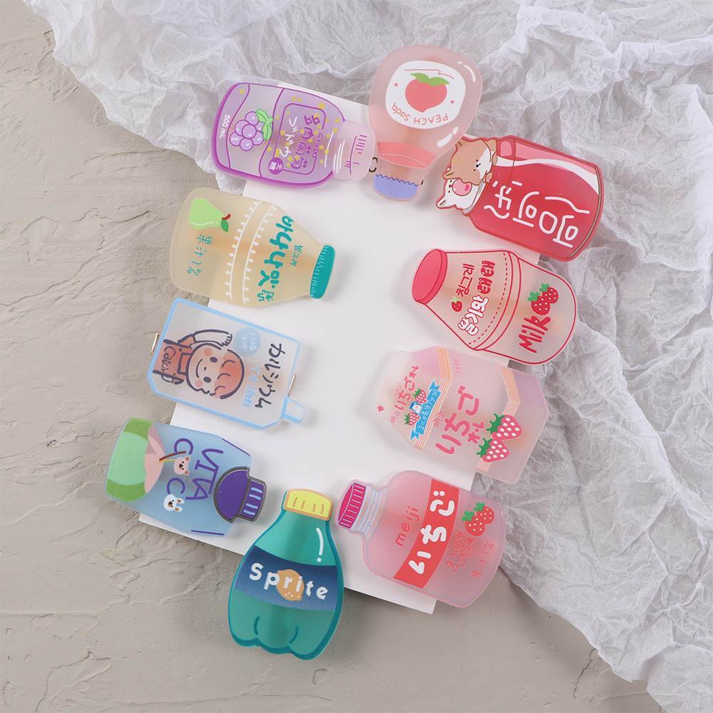 ANEMONE Kẹp Tóc Nhựa Hình Bình Sữa Hoạt Hình Xinh Xắn Cho Bé