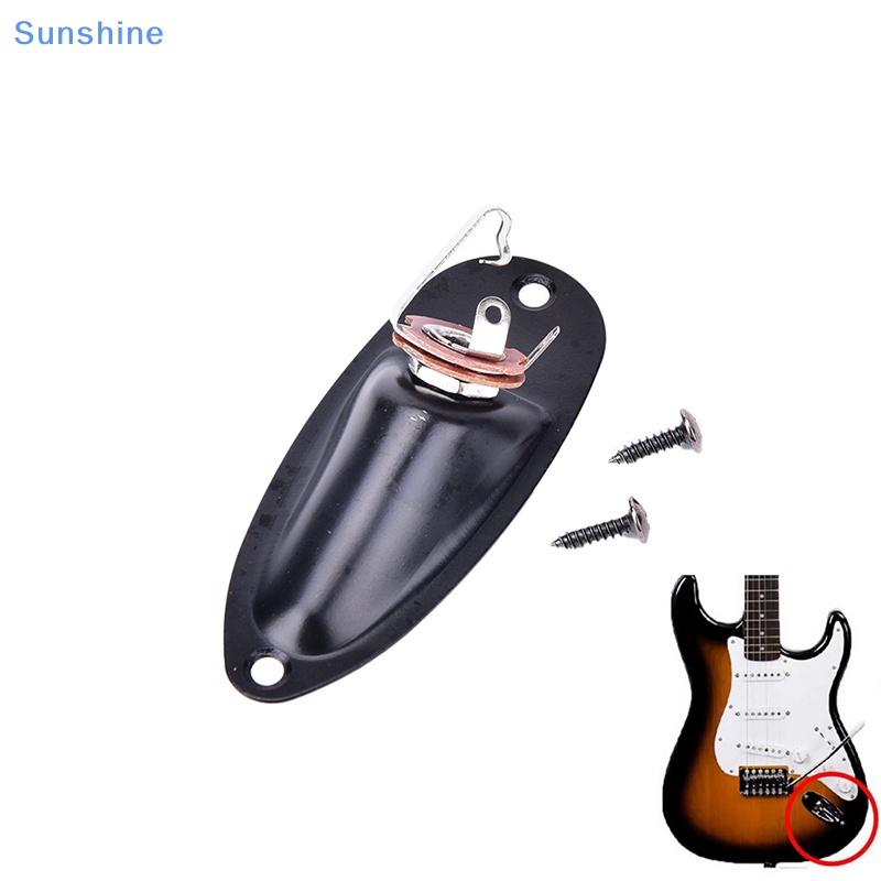Ổ Cắm Đầu Ra Màu Đen Kèm Ốc Vít Cho Đàn Guitar Fender Strat