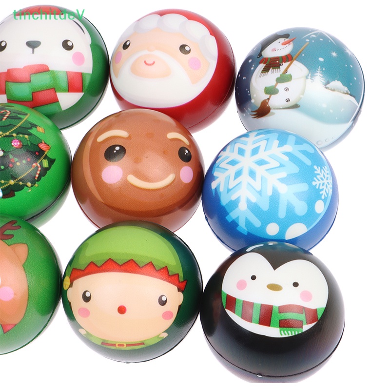 Quả Bóng Xốp PU Giải Tỏa Căng Thẳng Phong Cách Giáng Sinh 63mm