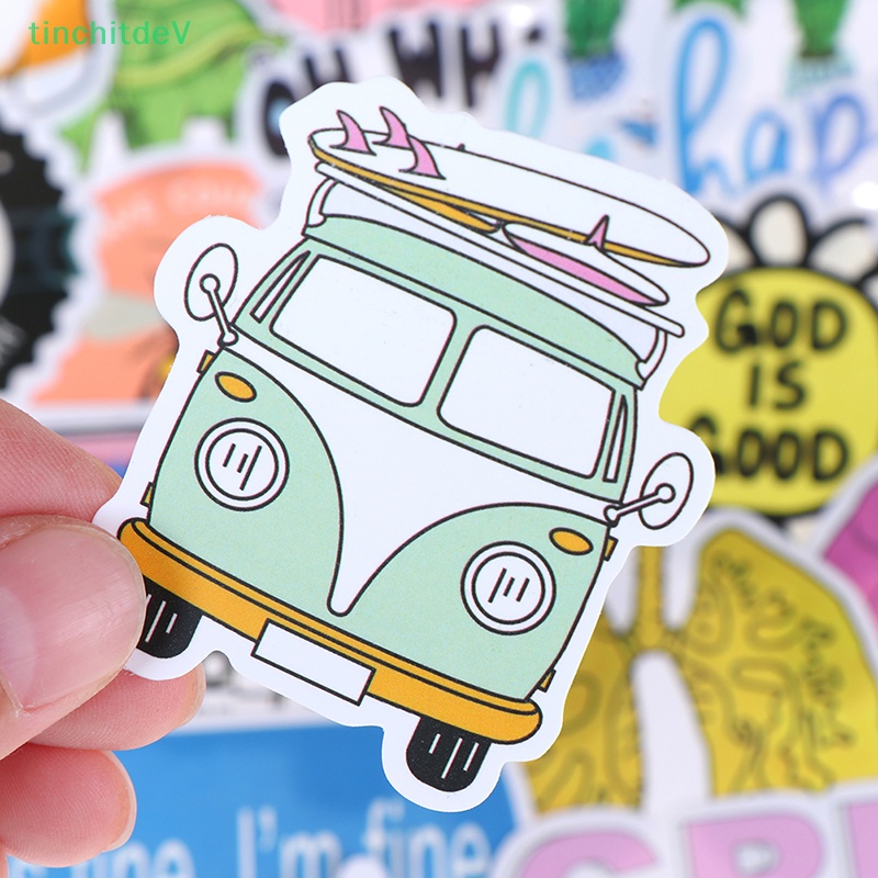 Bộ 50 Đề Can Họa Tiết Hoạt Hình Dễ Thương Dùng Trang Trí Vali / Laptop / Xe Đạp / Xe Hơi DIY