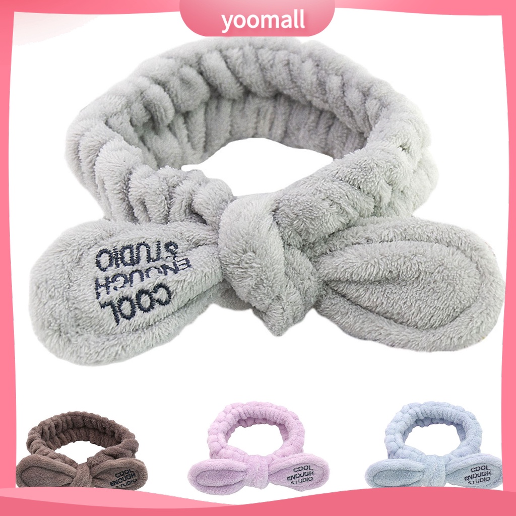 Giá Đỡ Băng Đô Rửa Mặt / Tóc Hình Tai Thú Không Phai Màu Thấm Hút Nước Dành Cho Bạn Gái