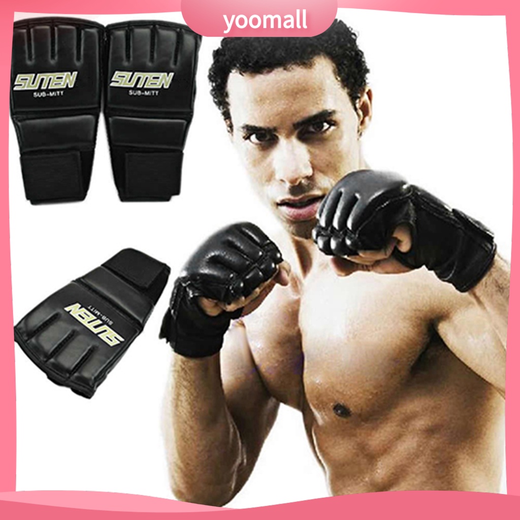 1 Đôi Găng Tay Hở Ngón Tập Đấm Bốc Mềm Mại Di Động