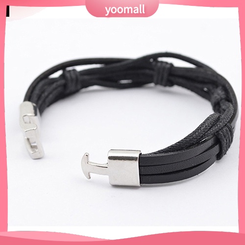 Vòng Tay Giả Da Nhiều Lớp Thời Trang Cho Nam