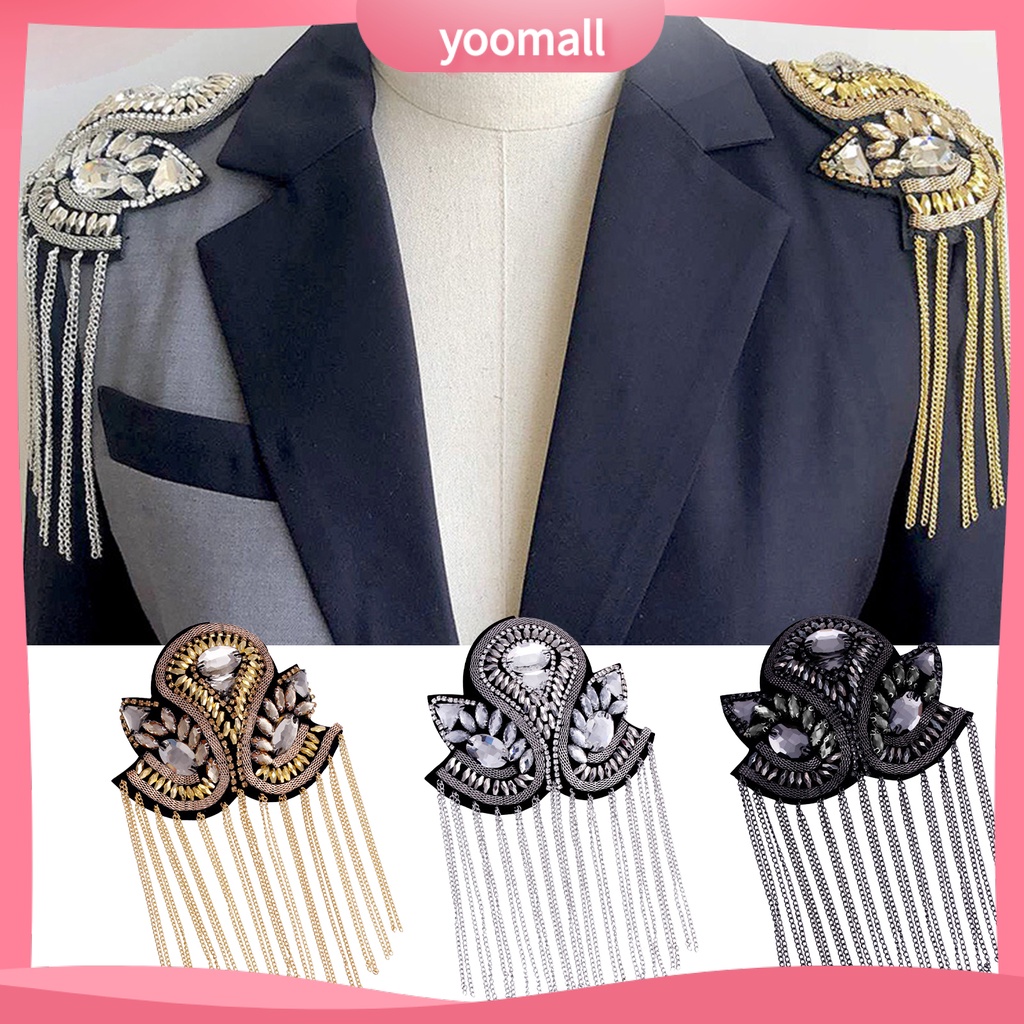 Huy Hiệu Cài Áo Dây Xích Tua Rua Đính Đá Thủ Công Phong Cách Punk Cổ Điển Thời Trang