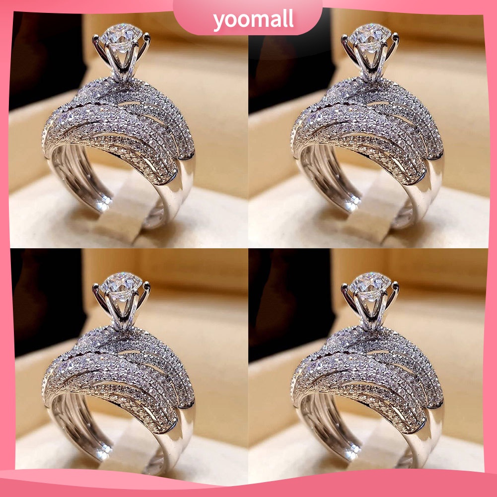 Nhẫn Đính Đá Tròn Phong Cách Vintage Dành Cho Nữ