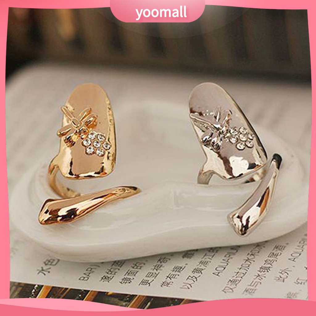 1 Nhẫn Hợp Kim Đính Đá Lấp Lánh Trang Trí Móng Tay