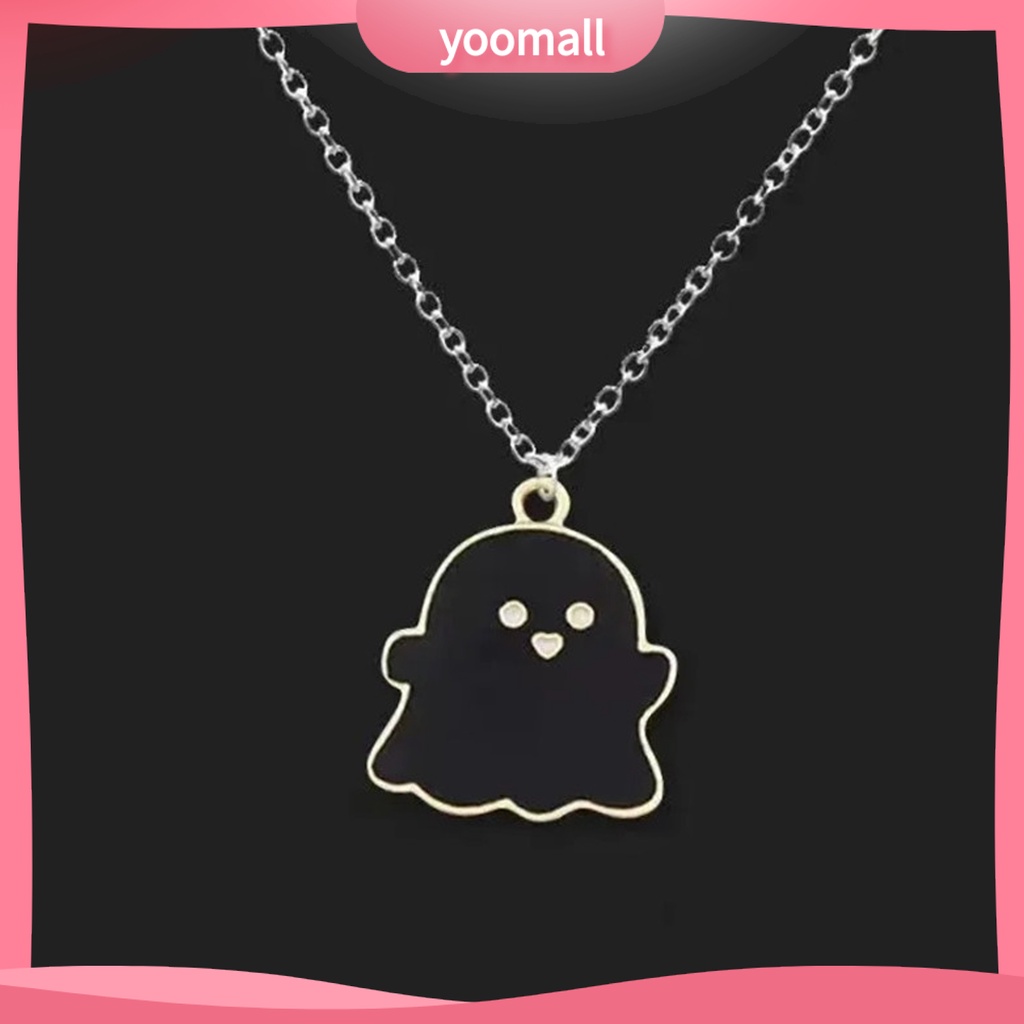 [YM] Vòng cổ Mạ Điện Mặt Hình Con Ma Hoạt Hình Dễ Thương Phù Hợp Làm Quà Halloween Cho Nam Và Nữ