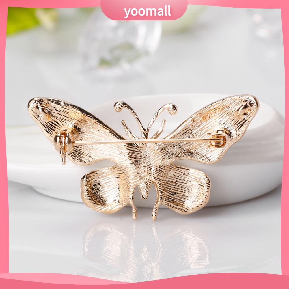 Ghim Cài Áo Hình Bướm Đính Đá Nhân Tạo Thời Trang