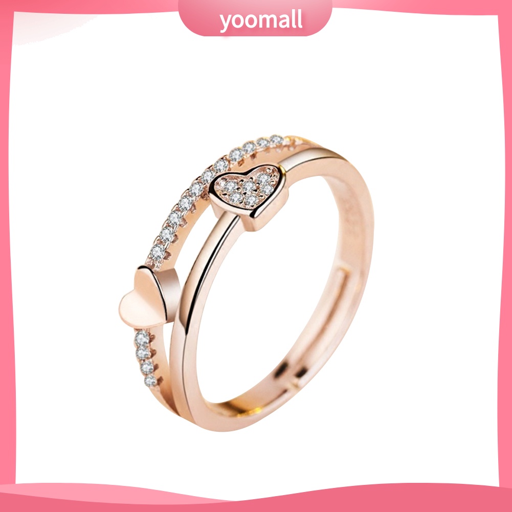 Nhẫn Hình Trái Tim Đính Đá Thời Trang Dành Cho Nữ