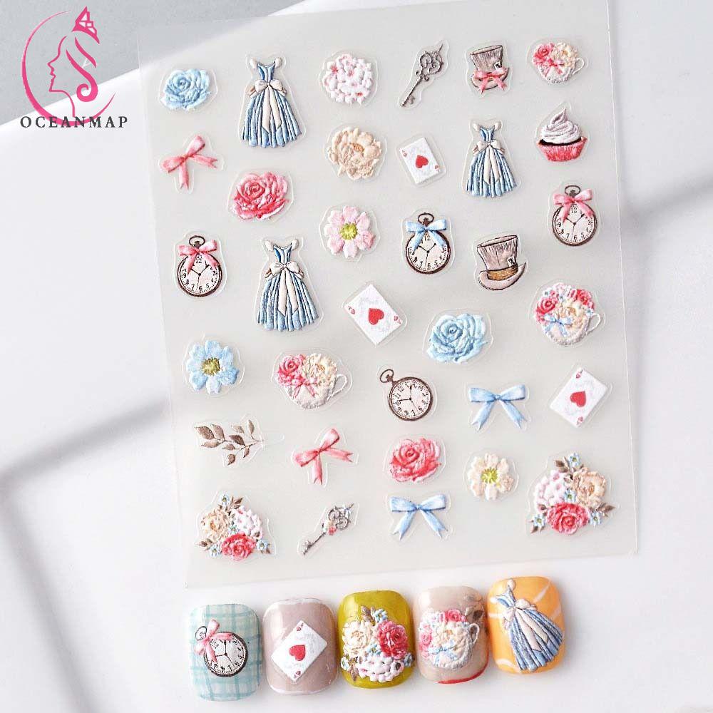 OCEANMAP Miếng Dán Trang Trí Móng Tay Hình Công Chúa Múa Ba Lê Xinh Xắn