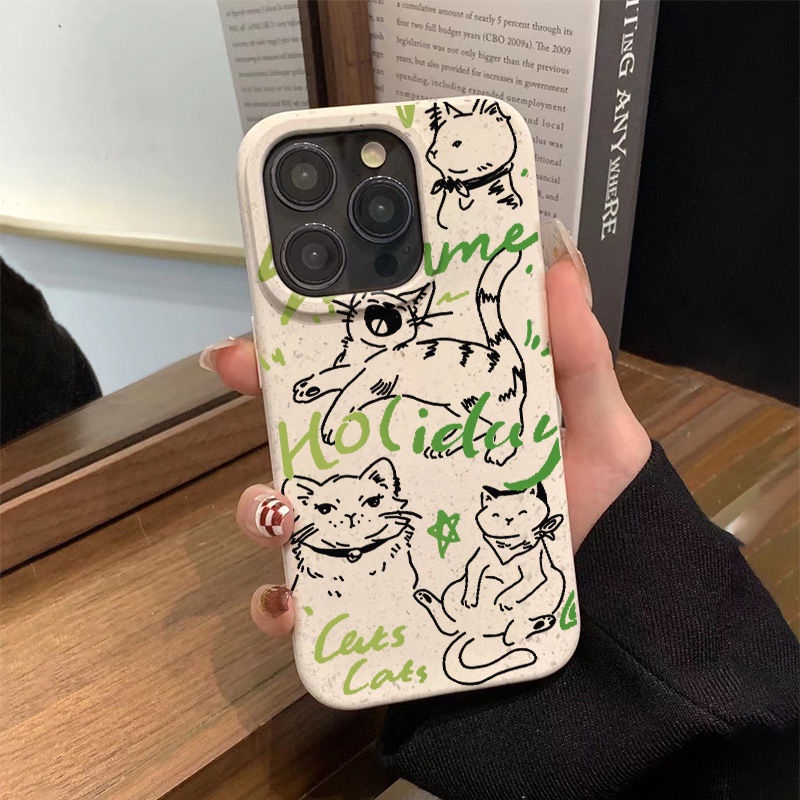 Ốp Điện Thoại Dẻo Họa Tiết Chú Mèo Dễ Thương Chống Sốc Cho Iphone14Pro 13In Style 7 Soft 8p Line max Cat 11iPhone12 83HU