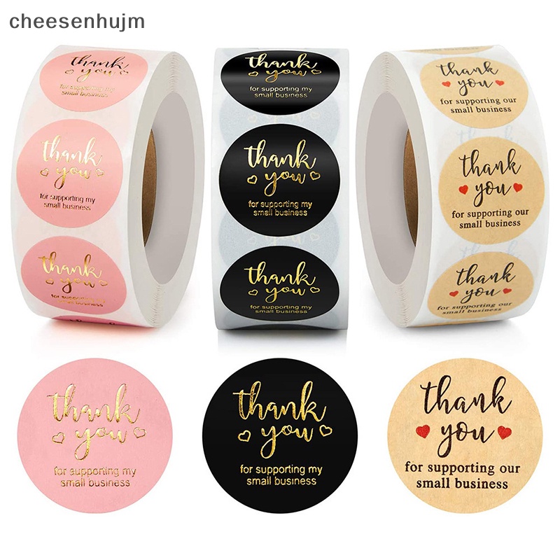 Bộ 500 Miếng Dán Hình Tròn In Chữ Thank You Độc Đáo Trang Trí Sổ Tay / Quà Cưới