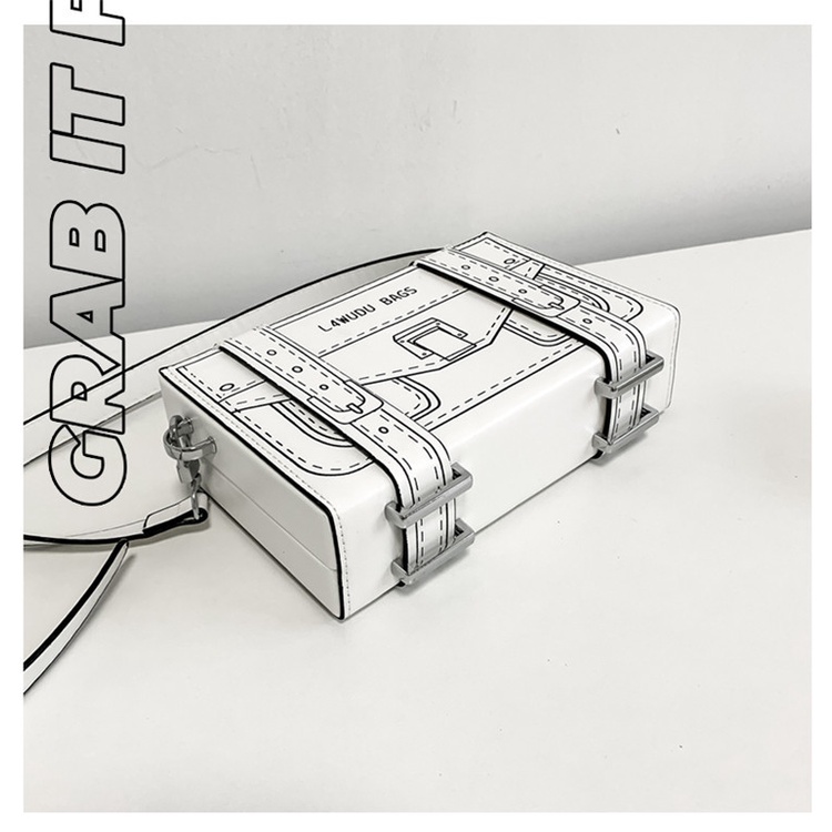 Túi Đeo Chéo Vai Dạng Hộp Vuông In Họa Tiết Cá Tính