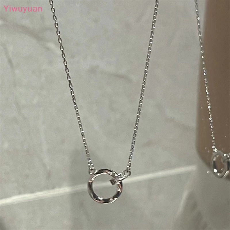 Vòng cổ Cặp Đôi Đính Đá Zircon Tròn Kiểu Dáng Thời Trang Mới