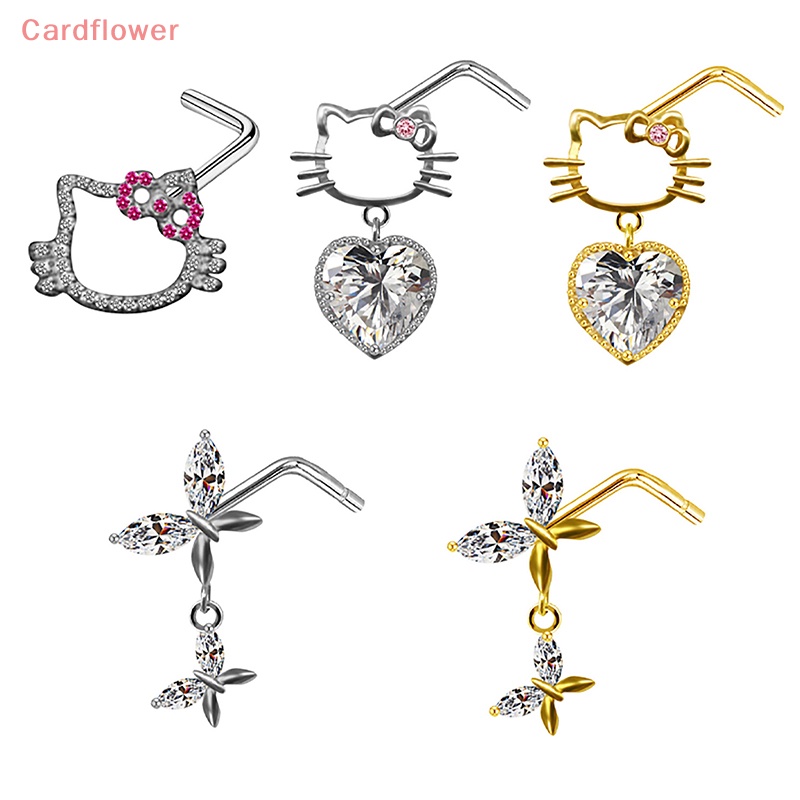 Khuyên Mũi Bằng Thép Không Gỉ Hình Trái Tim / Bướm / Mèo Thời Trang Mới Cho Nữ