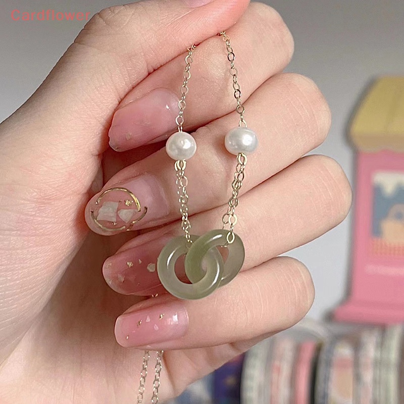 < Cardflower > Vòng Cổ Ngọc Trai Đôi Hetian Phong Cách Thời Trang Mới Làm Quà Tặng Cho Nữ