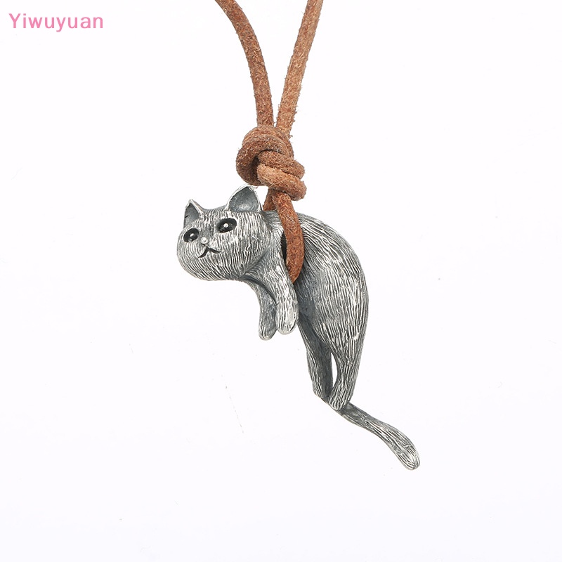< Yiwuyuan > Vòng Cổ Choker Dây Thừng Mặt Mèo Dễ Thương Màu Nâu Phong Cách Harajuku Vintage Làm Quà Tặng Ngày Cưới Mới