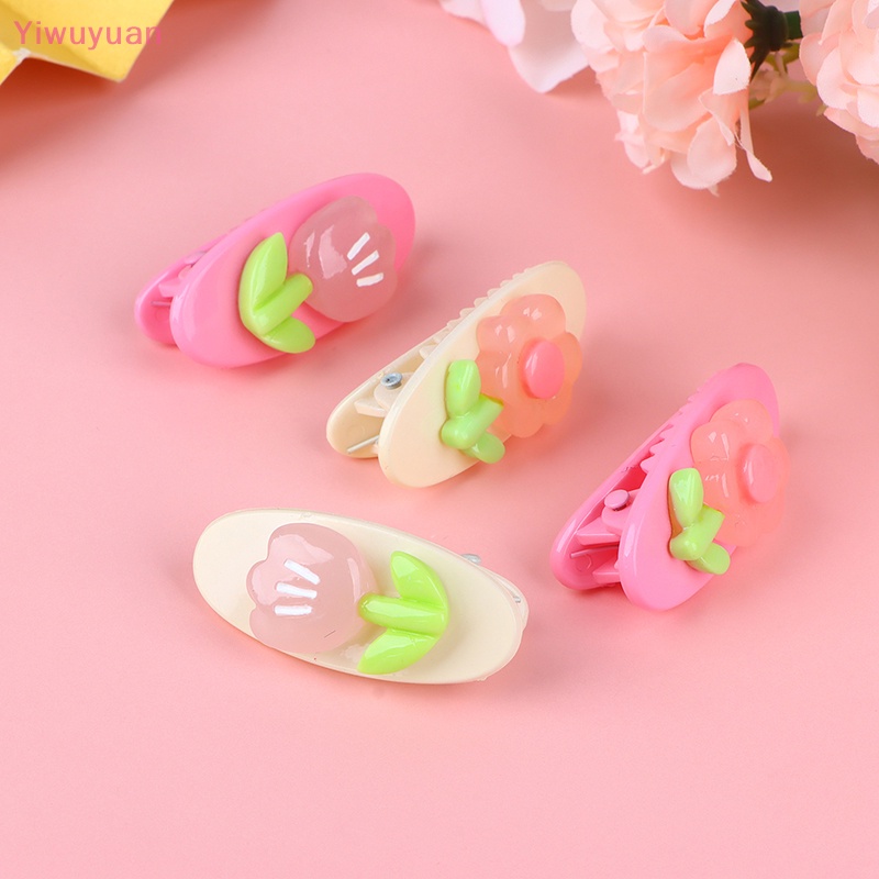 < Yiwuyuan > Kẹp Tóc Hình Hoa Tulip Hoạt Hình Màu Be Hồng Sáng Tạo Thiết Thực Cho Bé Gái Mới