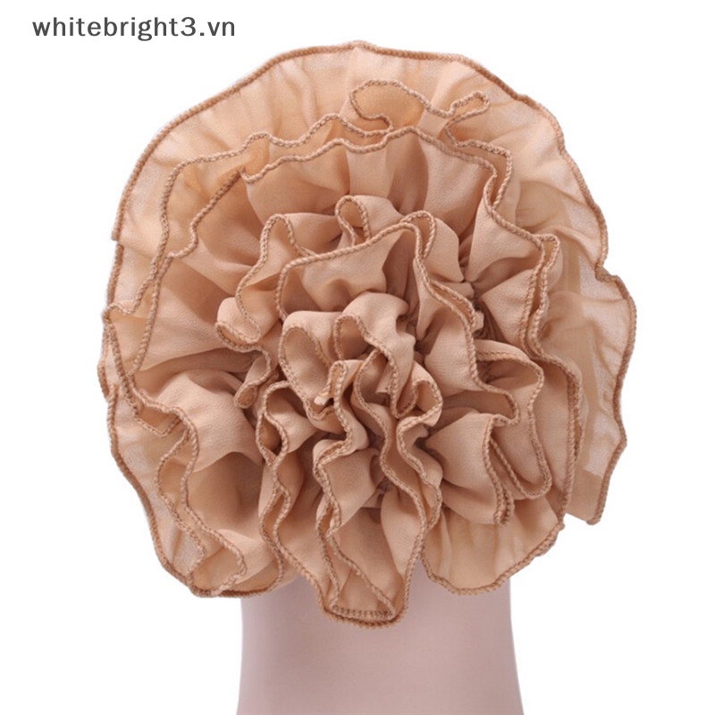 * Beauty * Băng Đô Turban Trùm Đầu Co Giãn In Hoa Xếp Ly Kiểu Ấn Độ Cho Nữ