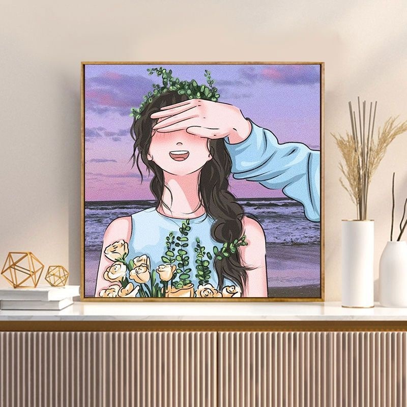 Bộ Tranh Sơn Dầu Kỹ Thuật Số Tự Vẽ 30 * 30cm 30 * 30cm Trang Trí Phòng Khách