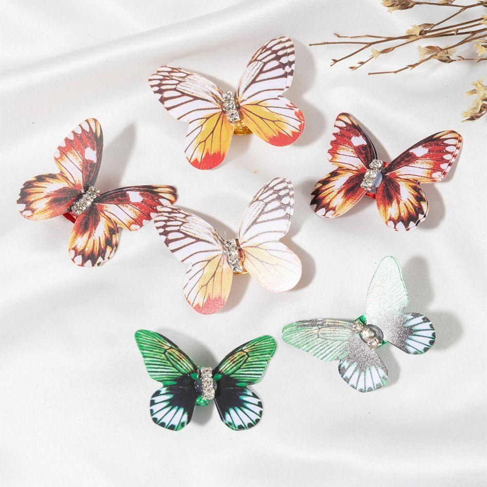 Bộ 2 Vòng Bện Tóc Kim Loại Hình Bướm Phong Cách Châu Phi Độc Đáo DIY