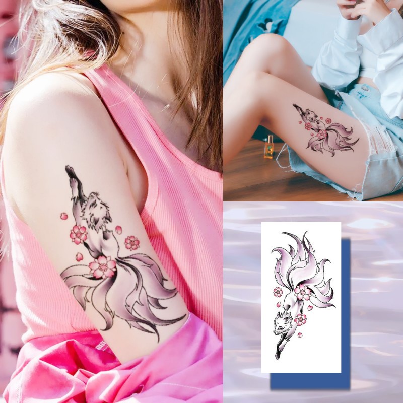Hình Xăm Dán Cánh Tay / Đùi Tạm Thời Họa Tiết Cáo Gợi Cảm Chống Nước Lâu Trôi 7 Ngày Leprechaun