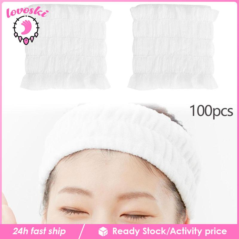 Bộ 100 Băng Đô Cài Tóc Thoải Mái Dùng Cho Bệnh Viện / Rửa Mặt