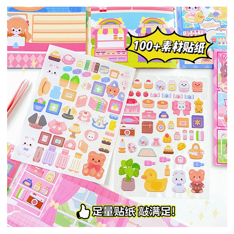 Sticker book cute Miếng Dán Hình Động Vật 3D Dễ Thương Cho Bé