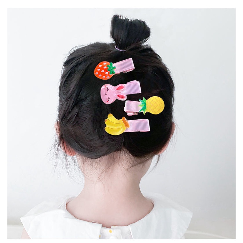 Set 10 Kẹp Tóc Hình Hoa / Trái Cây Xinh Xắn Cho Bé Gái ARSE FANS