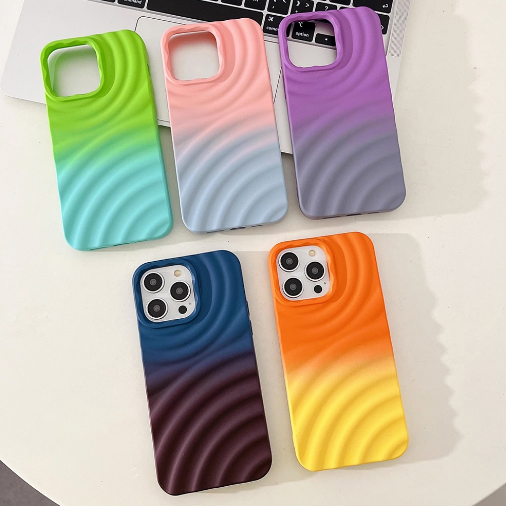 Ốp Điện Thoại TPU Mềm Chống Sốc Chống Trượt Họa Tiết Gợn Sóng Màu Gradient Sang Trọng Cho IPhone 11 12 13 14 Pro Max XR