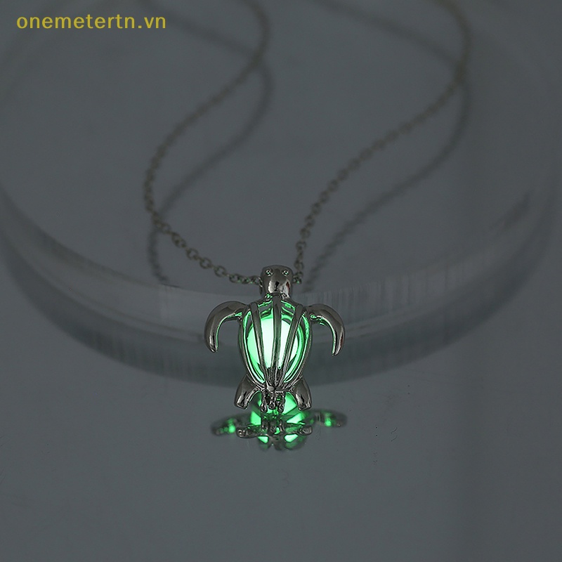Onemetertn Dây Chuyền Bạc Mặt Rùa Dạ Quang 3 Màu Thời Trang Cho Nữ
